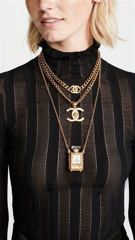 what goes around comes around chanel necklace|Chanel Gold 'CC' Loupe Necklace .